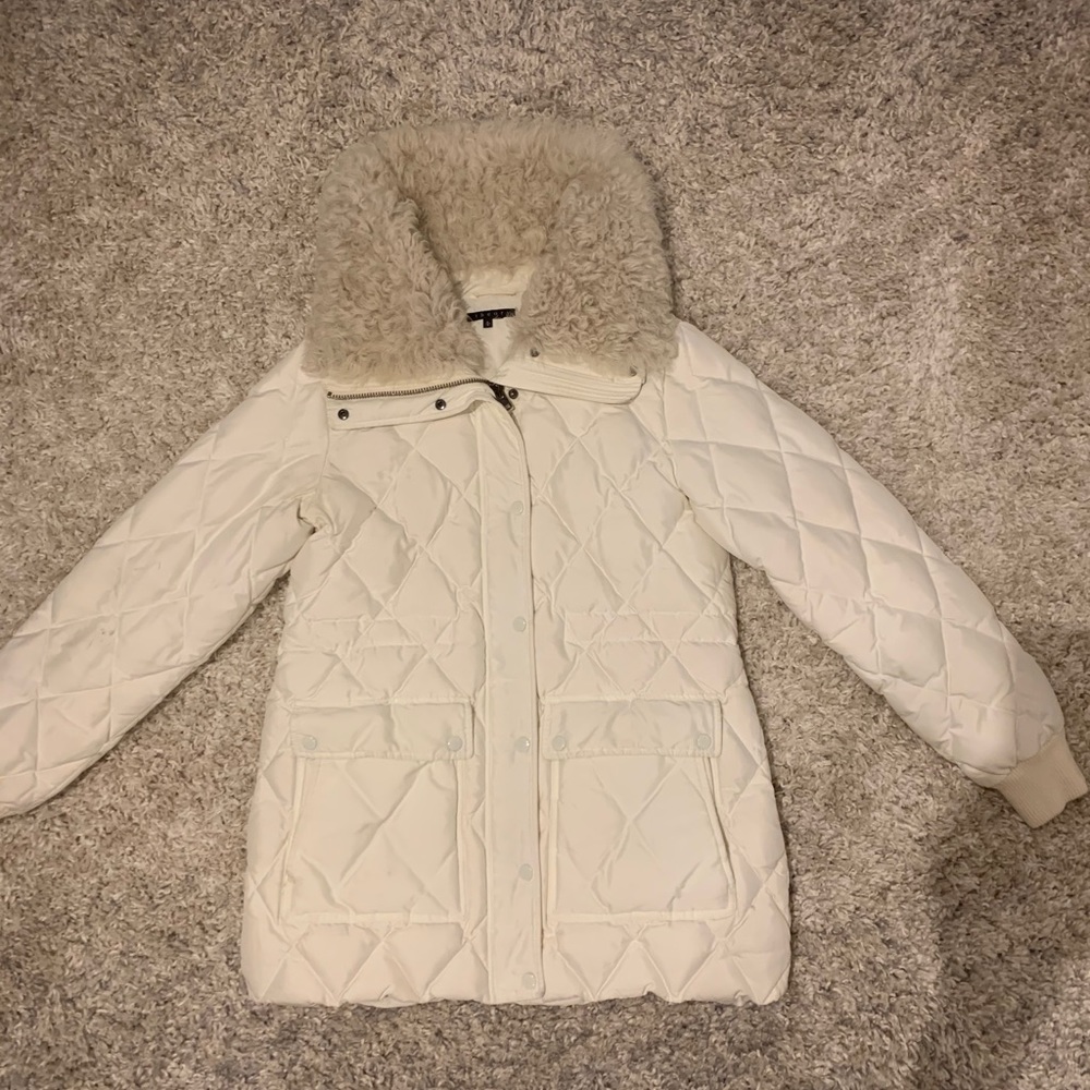 Theory Down Jacket with Natural Lamb Hood (used)